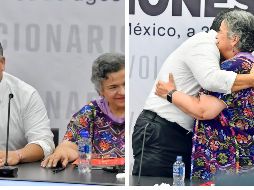 El líder del PRI, Alejandro Moreno junto a la exgobernadora de Tlaxcala, Beatriz Paredes. SUN / ARCHIVO