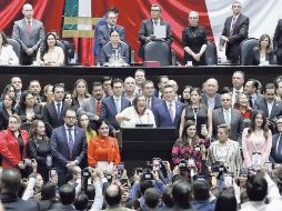 Acompañada de miembros del Frente Amplio por México, Xóchitl Gálvez participó de la ceremonia de la entrega del V Informe de Gobierno. EL UNIVERSAL