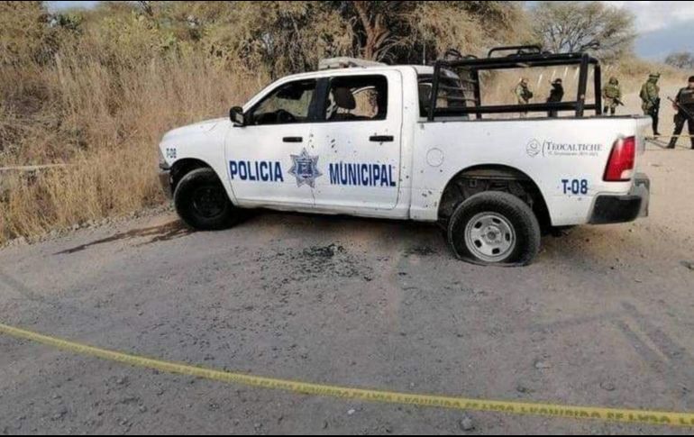 Lo anterior, en referencia a la agresión directa por parte de civiles armados en contra de personal de la comisaría municipal, del que se desprende el fallecimiento de dos de sus oficiales: César Villalobos y Leobardo Jiménez. CORTESÍA