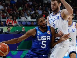 Mikal Bridges (#5) fue la figura estadounidense en la aplastante victoria sobre Italia. EFE/R. De la Peña
