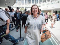 La senadora panista  Xóchitl Gálvez durante su llegada al Senado de la República. EL UNIVERSAL