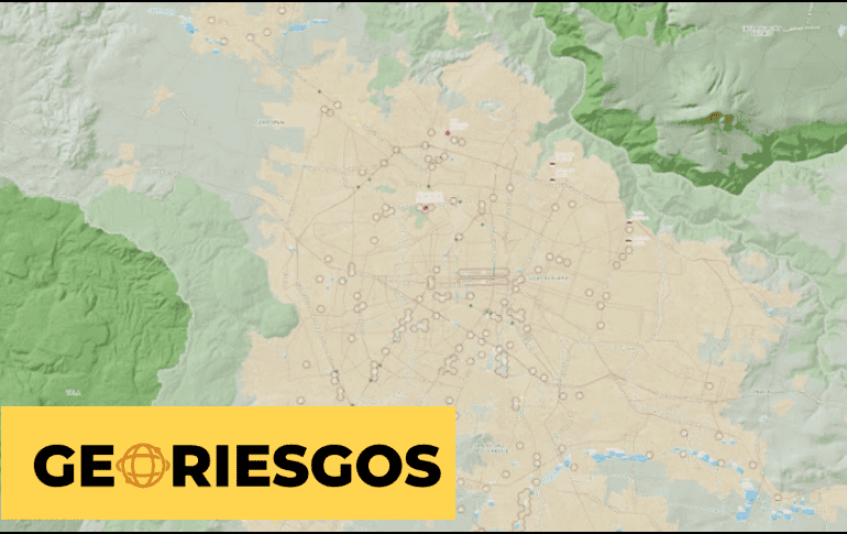 La Universidad de Guadalajara sacó una página de mapas para conocer cuál es la zona de riesgos por zona. Captura de pantalla página Georiesgos.