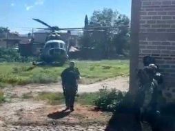 Ayer, grupos aerotácticos de la Secretaría de la Defensa Nacional implementaron un operativo en las comunidades de El Salvador y san Gaspar. ESPECIAL