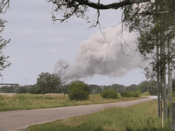 Un tren que llevaba a bordo una sustancia tóxica explotó en el estado de Nebraska, en Estados Unidos. Cortesía North Platte VFD.