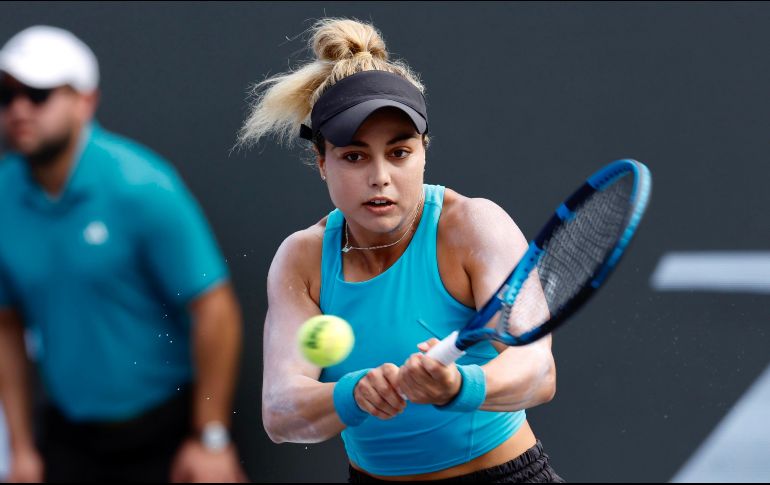 Renata Zarazua hizo su presentación y cayó ante la canadiense Eugenie Bouchard. ESPECIAL/GDL Open AKRON