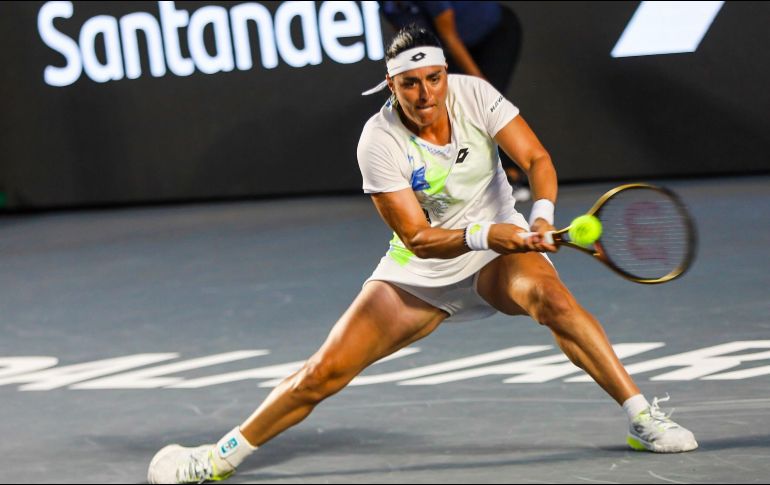 Ons Jabeur invirtió 59 minutos para llevarse la victoria en su presentación en Guadalajara como jugadora de singles. EL INFORMADOR/A. Navarro