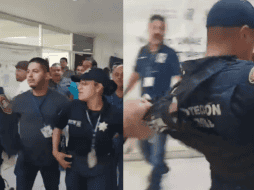 Circulan varios videos en los cuales se aprecia un conflicto entre personal del Centro Médico Nacional de Occidente (CMNO) y guardias de protección federal. ESPECIAL.