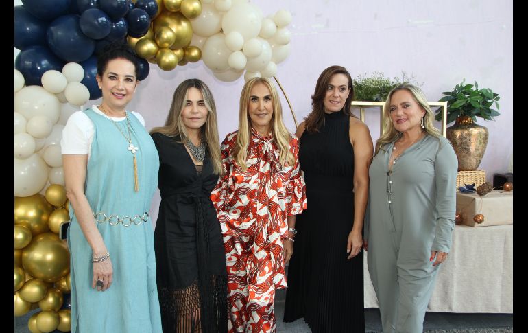 Laura Díaz, Celina Jauregui, Gaby Enríquez, Cecy Sigala y Pony Torres. GENTE BIEN JALISCO/ Esmeralda Escamilla