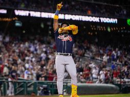 Acuña logró su cuadrangular frente al zurdo Patrick Corbin en el comienzo de la parte alta del primer inning. AP/A. Harnik