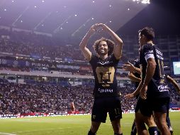 César Huerta tiene cinco goles en el Apertura 2023. EFE/H. Ríos