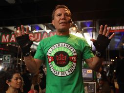 Los calzones del 'César del Boxeo' exhiben los colores verde, blanco y rojo, junto con las iniciales y el nombre del pugilista originario de Sinaloa. SUN / ARCHIVO