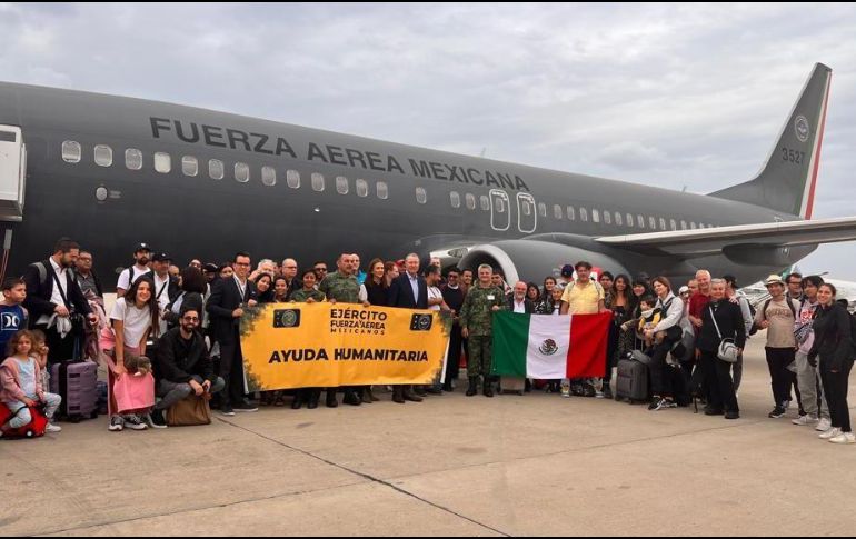 Dos aviones de la Fuerza Aérea Mexicana han sacado a los mexicanos que estaban en Israel ante el conflicto con el grupo Hamas. TWITTER / @SRE_mx