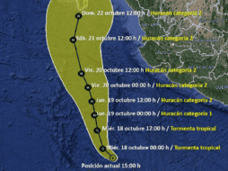 Conoce la trayectoria que podría tener Norma. ESPECIAL / SMN