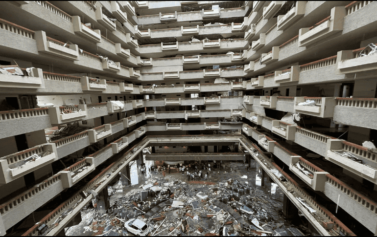 Interior del Hotel Princess tras el paso de 