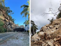 El derrumbe se realizó de forma controlada en el mismo lugar donde en días pasados se bloqueó el paso debido a la caída de grandes piedras como parte de los efectos del huracán 