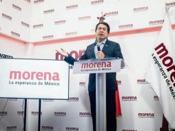 Conferencia de prensa del presidente de Morena, Mario Delgado. EL UNIVERSAL