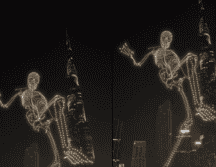 En Dubái han hecho un espectáculo de drones recreando a un esqueleto completo. ESPECIAL/ VIDEO.