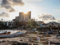 López Obrador encabeza esta mañana la conferencia de prensa en donde dará a conocer la Primera Etapa del Plan General de Reconstrucción y Apoyo a la Población afectada en Acapulco. EFE/ D. Guzmán