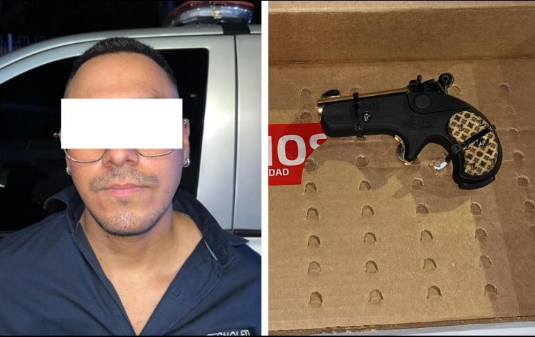 El detenido dijo llamarse Sergio Bladimir “N”, de 26 años; y fue llevado ante el Ministerio Público. ESPECIAL / Policía de Guadalajara