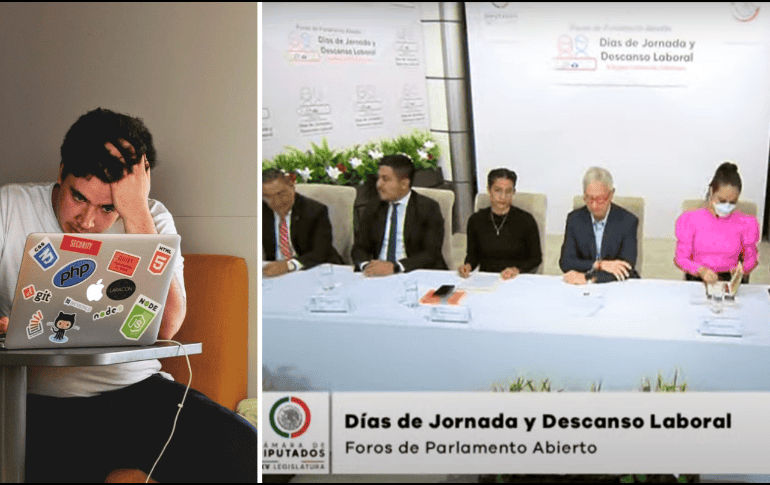 Si quieres seguir de cerca el debate de la reducción de la jornada laboral, te decimos dónde lo puedes ver. Unsplash/ Captura de vídeo del Parlamento Abierto.