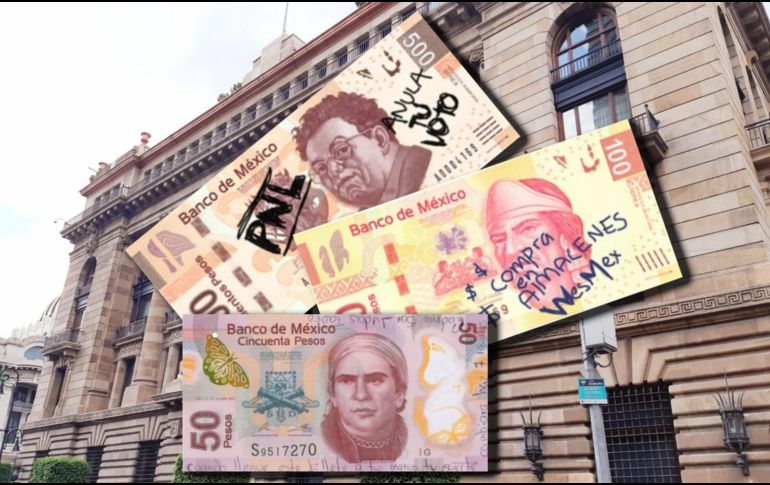 Los mensajes políticos o comerciales pueden quitarle valor a tu billete, lo significaría para ti perder dinero. EL INFORMADOR / O. Álvarez