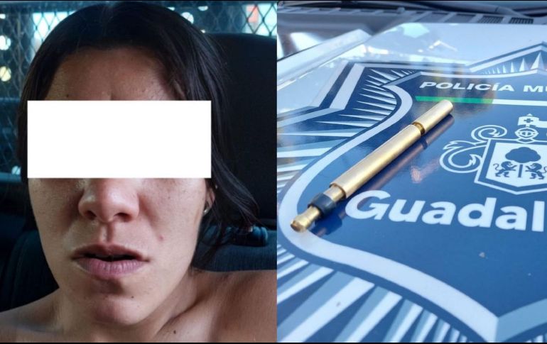 Al ver a los uniformados, la mujer se comportó agresivamente, según informó la corporación de seguridad. CORTESÍA / POLICÍA DE GUADALAJARA