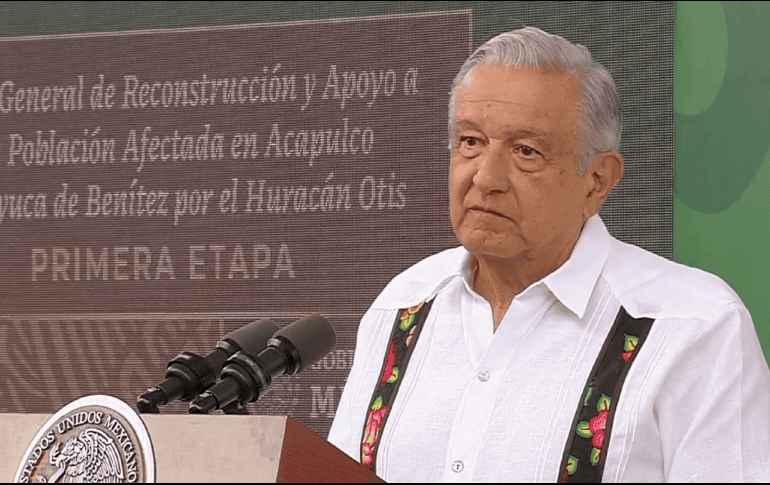 El Mandatario hizo un llamado a que las personas ayuden a sus familiares que viven en Acapulco a rehabilitar sus viviendas dañadas. ESPECIAL