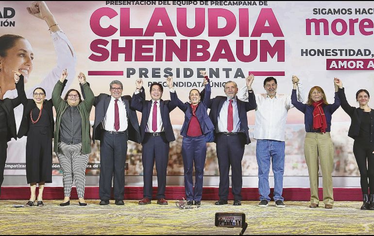 Entre los asistentes que acudieron en apoyo a Sheinbaum destacaron Ricardo Monreal, Mario Delgado, Adán Augusto, Gerardo Fernández  y Tatiana Clouthier. EL UNIVERSAL