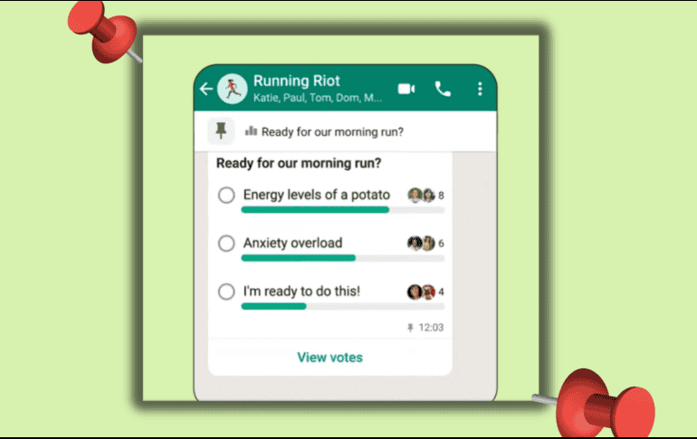 No solamente aplica a mensajes de texto, sino también a imágenes, audios, videos, encuestas, entre otros. X/@WhatsApp