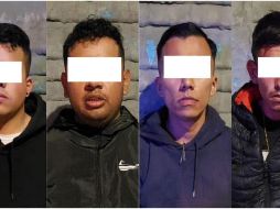 Los detenidos dijeron llamarse Raúl Yunikzi “N”, de 25 años, Eliu Atlai “N”, de 29; Arturo Isaí “N”, de 27 y Cristian Michel “N”, de 32 y fueron llevados ante el Ministerio Público. ESPECIAL / POLICÍA DE GUADALAJARA