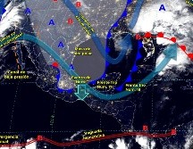 El frente frío 18 ya se encuentra aproximándose al 17. ESPECIAL/ 