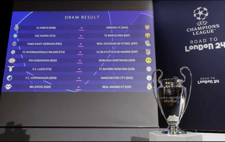 Este lunes 18 de diciembre se llevó a cabo en Nyon, suiza, el sorteo de octavos de final de la Champions League 2023-2024. EFE / S. Di Nolfi