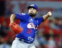 Alemao Hernández abrió el juego por Jalisco, lanzó cinco entradas y permitió una carrera. CORTESÍA/Charros de Jalisco