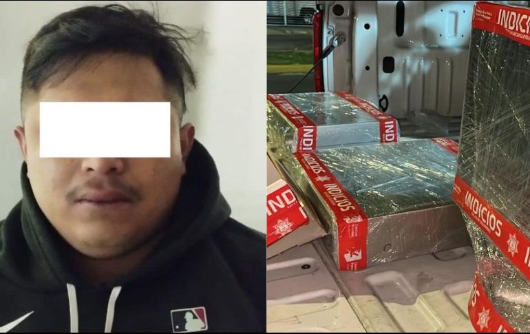 Al ser detenido, los oficiales le aseguraron un monitor, un CPU, un teatro en casa y un cuchillo. ESPECIAL / COMISARÍA DE GUADALAJARA