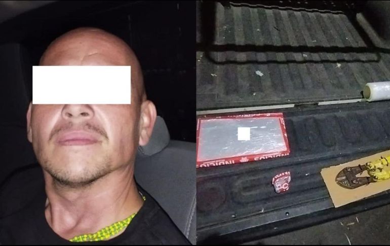 El sujeto dijo llamarse Luis Antonio “N”, de 37 años y fue llevado ante el Ministerio Público. ESPECIAL / POLICÍA DE GUADALAJARA