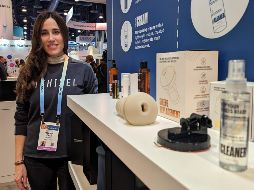 Patricia López, directora ejecutiva de Myhixel posa para una fotografía durante la Feria de Electrónica de Consumo (CES). EFE/ S. YAÑEZ