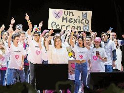 Durante el cierre de precampaña de la aspirante presidencial, Xóchitl Gálvez. EL UNIVERSAL