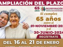 La convocatoria actual estará vigente del 16 al 21 de enero del 2024, en los módulos del Bienestar. ESPECIAL/ Gobierno de México