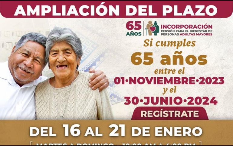 La convocatoria actual estará vigente del 16 al 21 de enero del 2024, en los módulos del Bienestar. ESPECIAL/ Gobierno de México