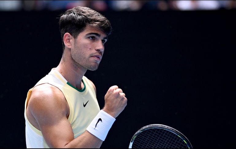 Alcaraz es el tenista 22 en la historia en disputar los octavos de final en los “cuatro grandes”. EFE/J. Carrett