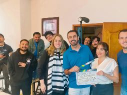 Karyme Lozano (blusa blanca) se dice satisfecha con la producción de esta película y sabe que gustará al público mexicano. CORTESÍA