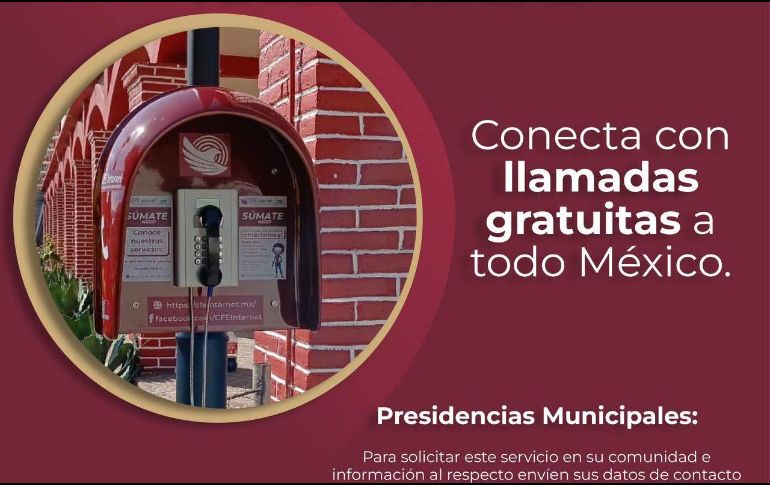 Habrá una segunda etapa, en donde estas cabinas telefónicas se transformarán en puntos de internet gratuitos. FACEBOOK/ CFE Internet