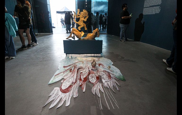 En el Museo de Arte de Zapopan (MAZ) se inauguró este viernes 2 de febrero la exposición “Volví a ser vasija, volví a ser animal, volví a ser planta, volví a ser tiempo” de la dupla artística RojoNegro conformada por Noé Martínez y María Sosa. EL INFORMADOR / H. Figueroa