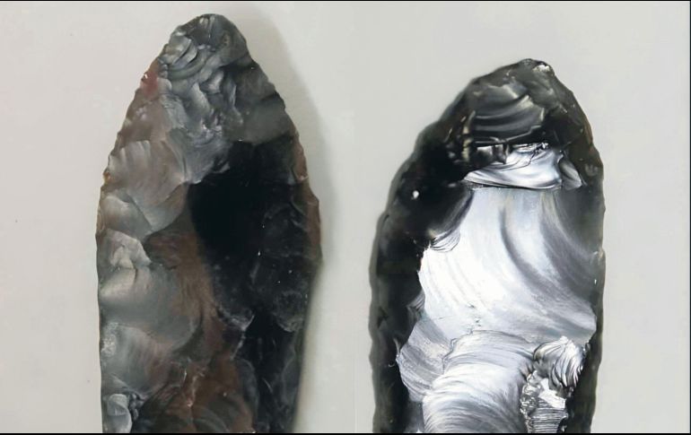 Puntas de proyectil del tipo Clovis, encontradas en las inmediaciones del cerro del Tecolote, elaboradas por los primeros habitantes de Jalisco hace entre 12 y 10 mil años. CORTESÍA