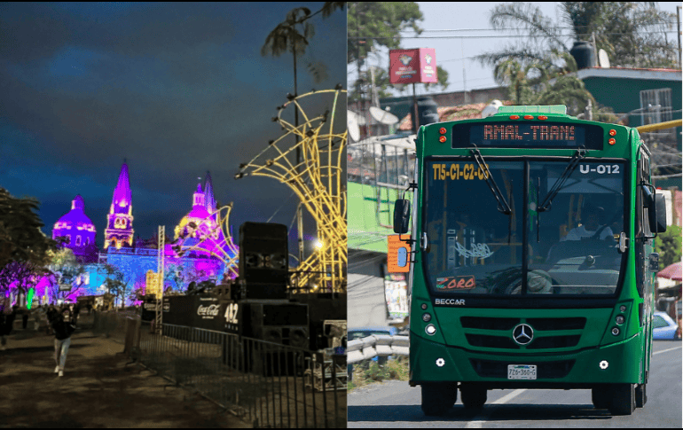 Debido al festival de GDLuz varias rutas de camiones suspenderán su servicio en el centro de Guadalajara. EL INFORMADOR/ ESPECIAL.