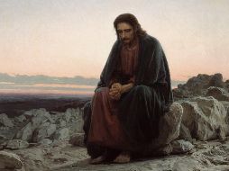 «El Espíritu impulsó a Jesús a retirarse al desierto, donde permaneció cuarenta días y fue tentado por Satanás. Vivió allí entre animales salvajes, y los ángeles le servían». WIKIPEDIA/«Cristo en el desierto», de Iván Kramskói