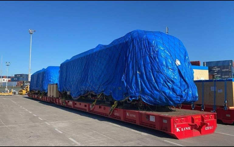 Este lunes el gobierno de Tlajomulco dio a conocer que ya llegaron a México los primeros vagones que conformarán los trenes de la Línea 4 a Tlajomulco. CORTESÍA / Gobierno de Tlajomulco
