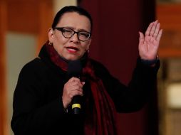 Rosa Icela presentó el reporte mensual de incidencia delictiva. EFE/ M. Gúzman