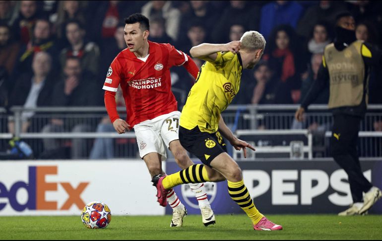 El PSV de Hirving “Chucky” Lozano no logró aprovechar su localía para obtener la victoria ante el Borussia Dortmund. EFE/ M. VAN STEEN.
