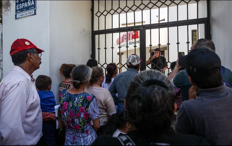 Militantes de Morena hicieron una invitación a los morenistas a levantar la voz e impugnar la elección de candidatos “chapulines”. EL INFORMADOR / H. Figueroa